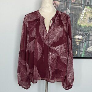 Haver & Blair Burgundy Peasant Blouse XL